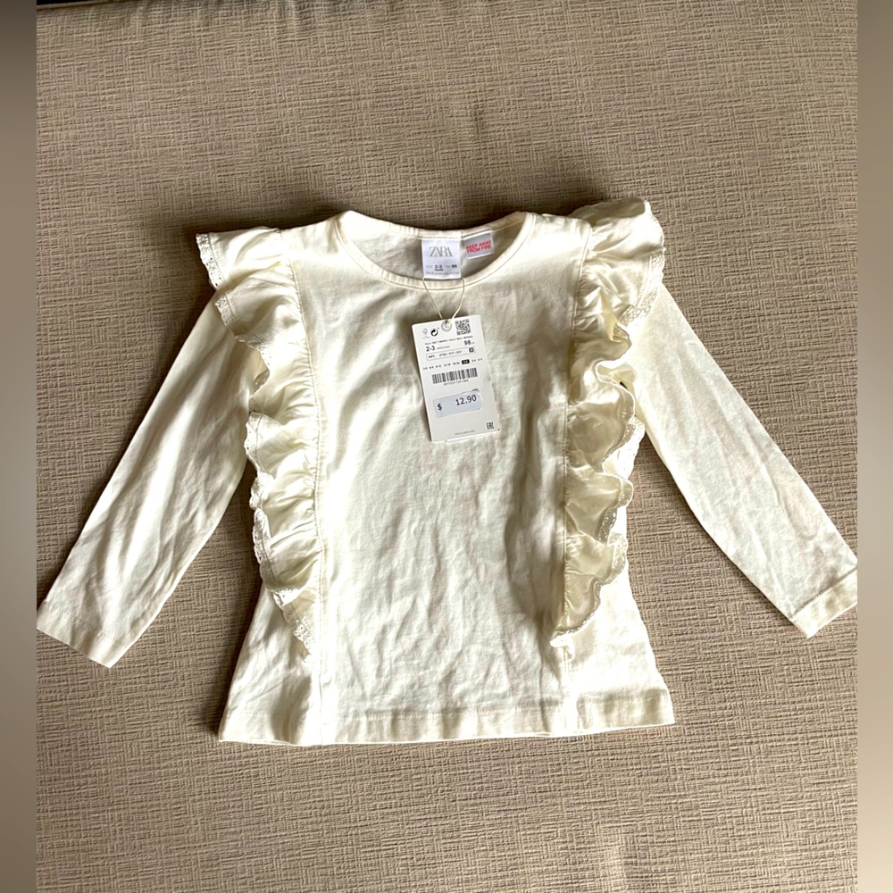 Zara long sleeve ruffle top